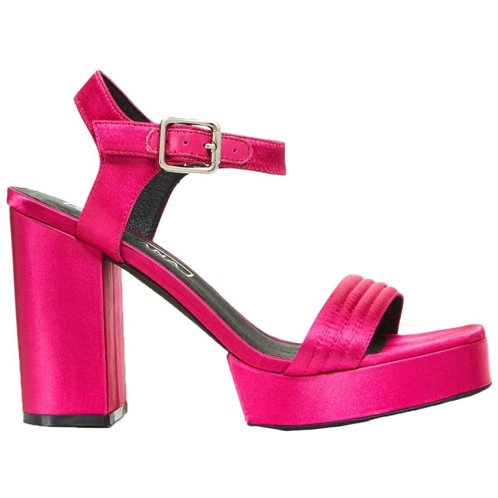 Sol Sana Cathy Satin Ankle Strap Platform Sandals